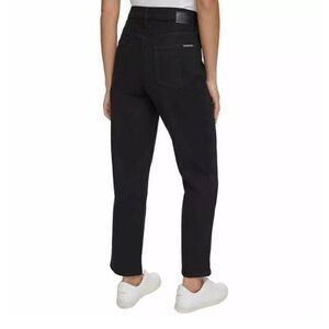 NWT Calvin Klein Women's High Rise Straight Leg Jeans Jet Black 29" Inseam, Sz 6